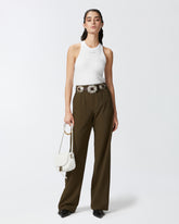 Ribbed camisole top with logo - | Pinko