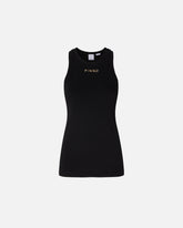 Ribbed camisole top with logo - | Pinko