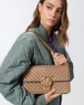 Medium shoulder bag Love Bag One Chevron - Beige | Pinko