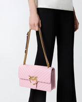 Medium shoulder bag Love Bag One Chevron - Light Pink | Pinko