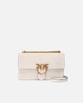 Love Bag One medium crossbody bag in crocodile-print leather - White | Pinko