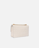 Love Bag One medium crossbody bag in crocodile-print leather - White | Pinko