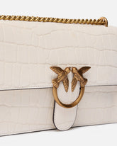 Love Bag One medium crossbody bag in crocodile-print leather - White | Pinko