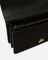Love Bag One medium crossbody bag in crocodile-print leather - Black | Pinko