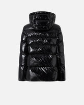 Hooded crystal nylon down jacket - | Pinko