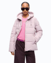Down jacket in water-repellent technical canvas - Pink | Pinko