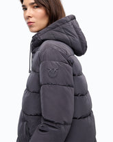 Down jacket in water-repellent technical canvas - Black | Pinko