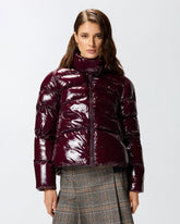 Padded crystal nylon pea coat - Bordeaux | Pinko