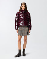Padded crystal nylon pea coat - Bordeaux | Pinko
