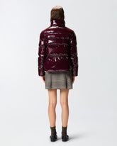 Padded crystal nylon pea coat - | Pinko