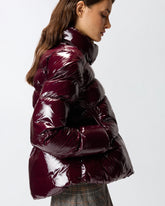 Padded crystal nylon pea coat - Bordeaux | Pinko