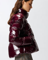 Padded crystal nylon pea coat - Bordeaux | Pinko
