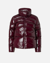 Padded crystal nylon pea coat - Bordeaux | Pinko