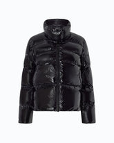 Padded crystal nylon pea coat - Black | Pinko