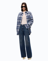 Wide-leg soft denim jeans - Blue | Pinko