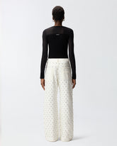 Wide-Leg-Jeans mit Rautenmuster und Strass - | Pinko