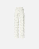 Wide-Leg-Jeans mit Rautenmuster und Strass - | Pinko