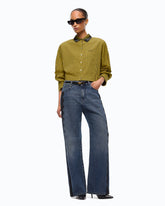 Wide-Leg-Jeans mit Spitzenband - | Pinko