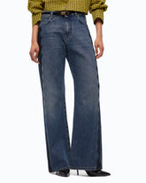 Wide-Leg-Jeans mit Spitzenband - | Pinko