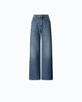 Wide-Leg-Jeans mit Spitzenband - | Pinko
