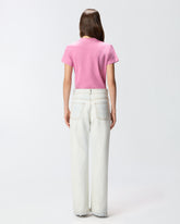 T-shirt with PINKO logo embroidery - Pink | Pinko