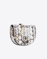 PINKO Galleria Mini Love Bag Click Round in reptile-print leather - | Pinko
