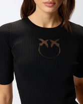 Halbarmpullover mit Logo aus Wolle - | Pinko