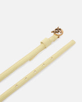 Thin belt with Love Birds buckle, 1cm - Beige | Pinko