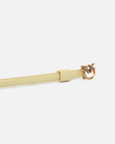 Thin belt with Love Birds buckle, 1cm - Beige | Pinko