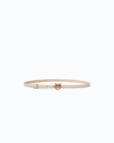 Thin belt with Love Birds buckle, 1cm - Beige | Pinko