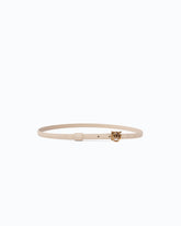 Thin belt with Love Birds buckle, 1cm - Beige | Pinko