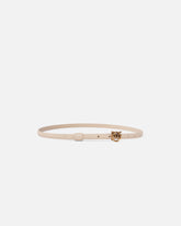 Thin belt with Love Birds buckle, 1cm - Beige | Pinko