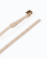 Thin belt with Love Birds buckle, 1cm - Beige | Pinko