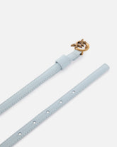 Thin belt with Love Birds buckle, 1cm - Light Blue | Pinko
