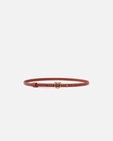 Thin belt with Love Birds buckle, 1cm - Light Brown | Pinko