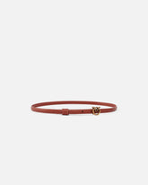 Thin belt with Love Birds buckle, 1cm - Light Brown | Pinko