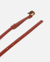 Thin belt with Love Birds buckle, 1cm - Light Brown | Pinko