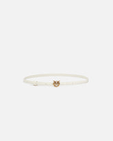 Thin belt with Love Birds buckle, 1cm - White | Pinko
