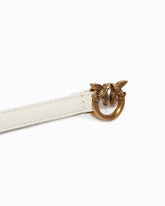 Thin belt with Love Birds buckle, 1cm - White | Pinko