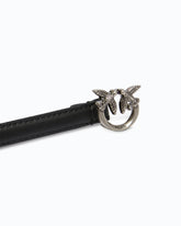 Thin belt with Love Birds buckle, 1cm - Black | Pinko