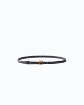 Thin belt with Love Birds buckle, 1cm - Black | Pinko