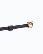 Thin belt with Love Birds buckle, 1cm - Black | Pinko