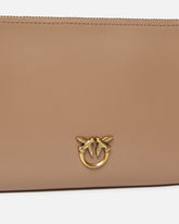 Horizontal Flat Bag aus Leder - Beige | Pinko
