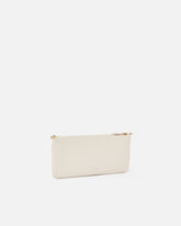 Horizontal Flat Bag in leather - White | Pinko
