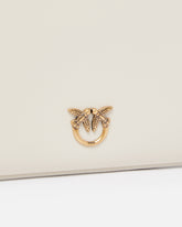 Horizontal Flat Bag in leather - White | Pinko