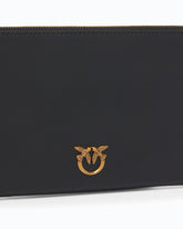 Horizontal Flat Bag in leather - | Pinko