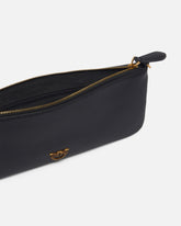 Horizontal Flat Bag in leather - Black | Pinko