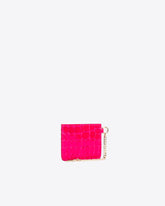 PINKO Galleria card holder in shiny coloured croc-print leather - | Pinko