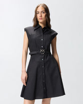 Hemdblusenkleid mit Love-Birds-Gürtel - Schwarz | Pinko