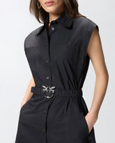 Hemdblusenkleid mit Love-Birds-Gürtel - Schwarz | Pinko